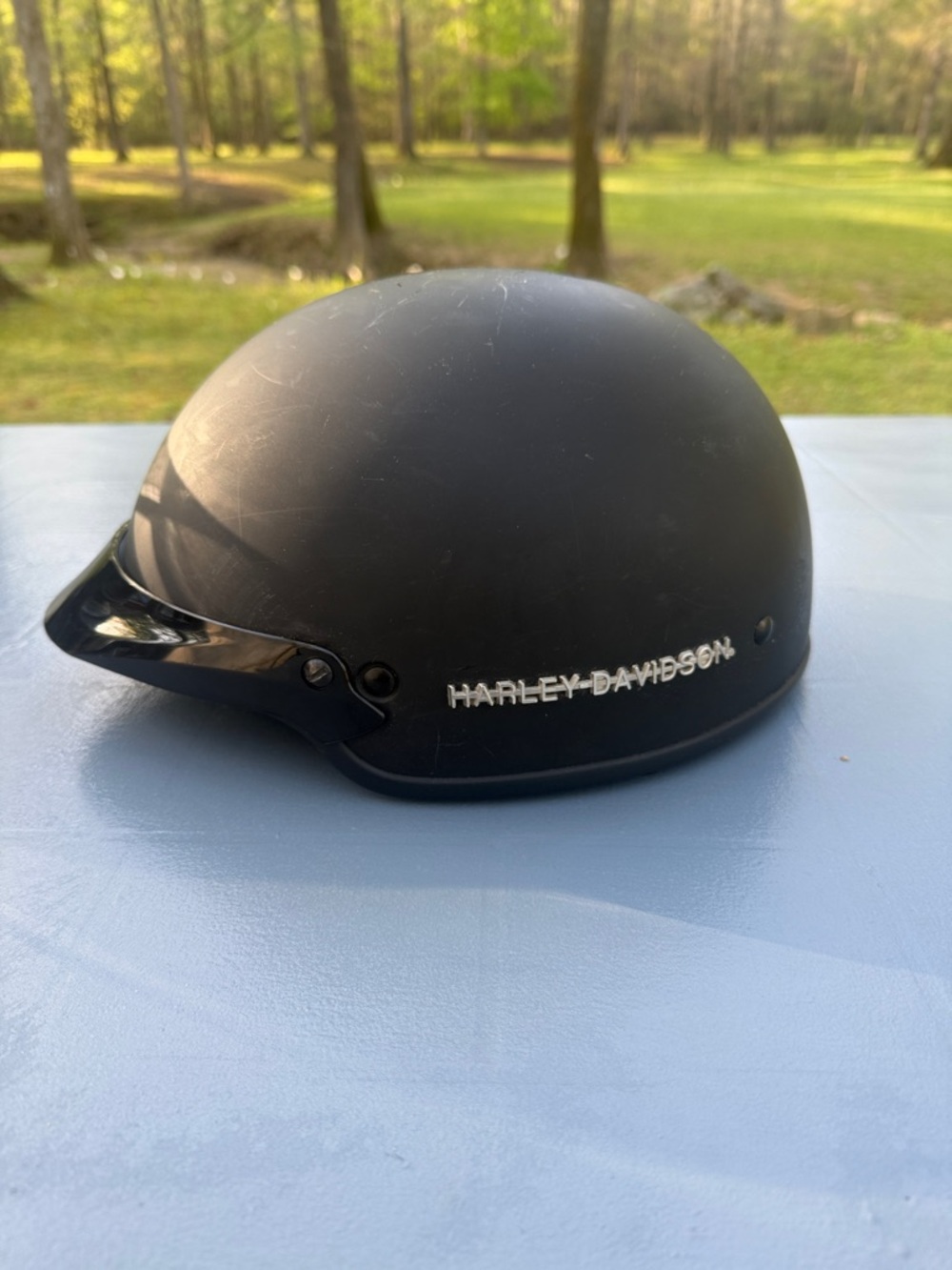 Harley-Davidson Black Matte Half Helmet with Tinted Visor - Picture 3 of 7